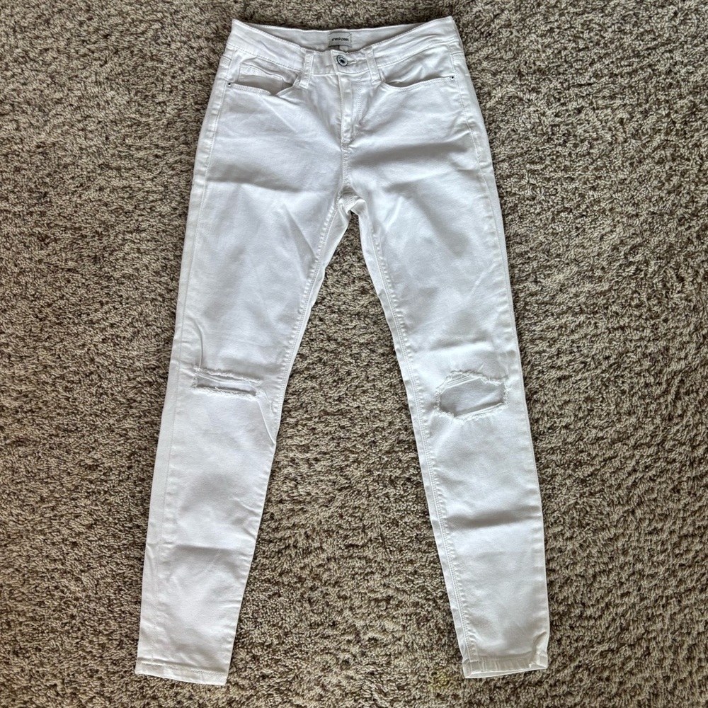 White Distressed Skinny Jeans